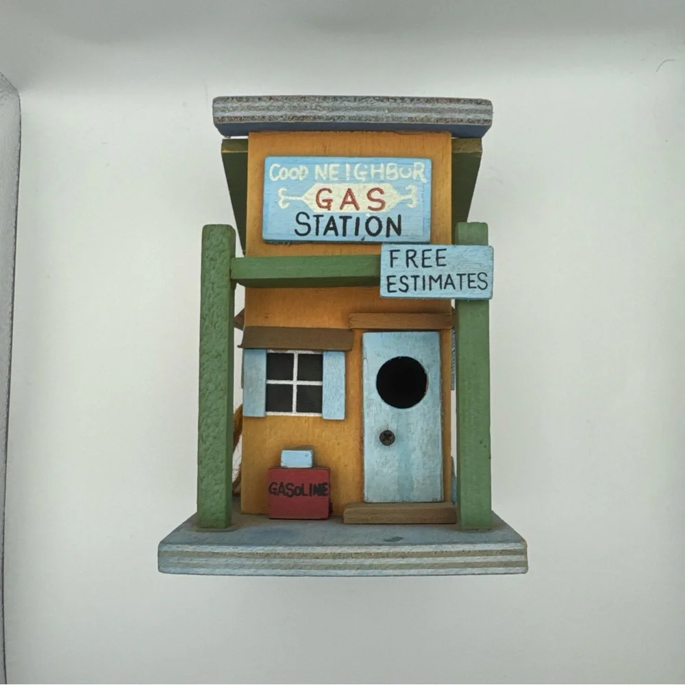 Wooden Gas Station Birdhouse
